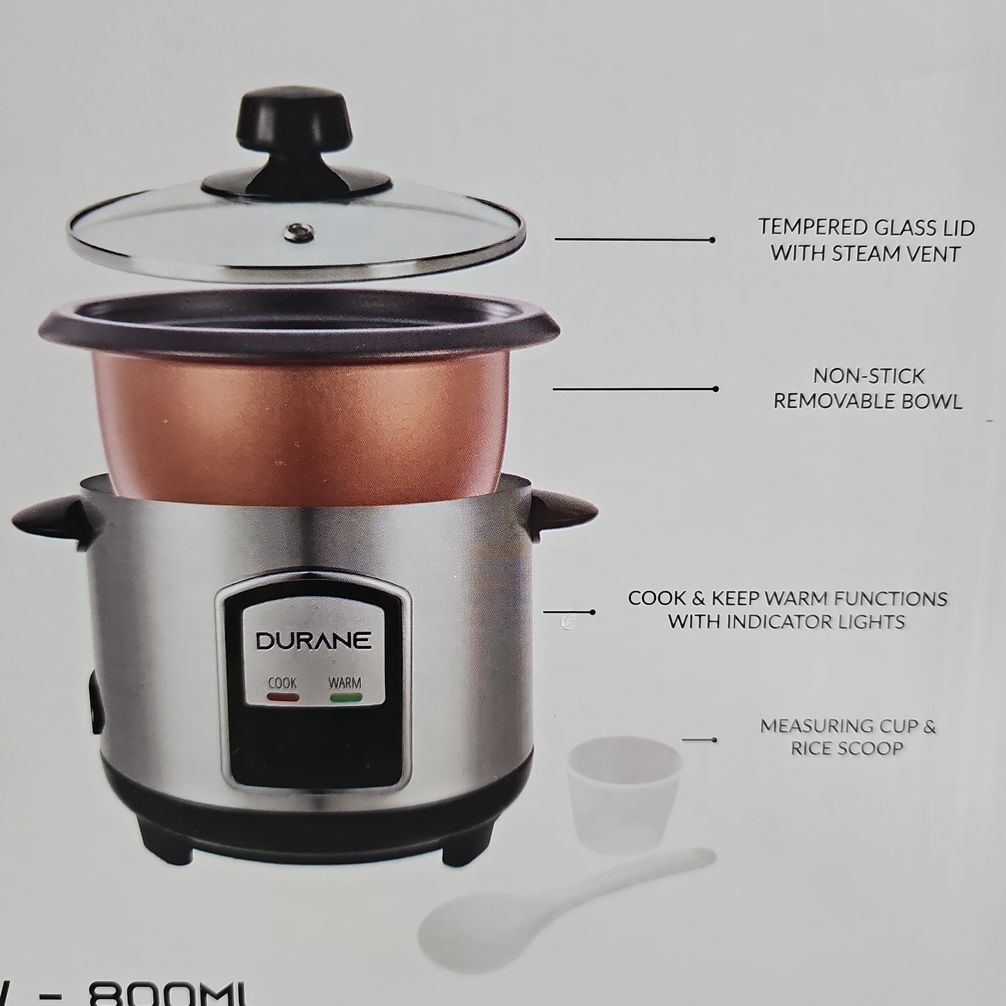 800ML Stainless Steel Rice Cooker