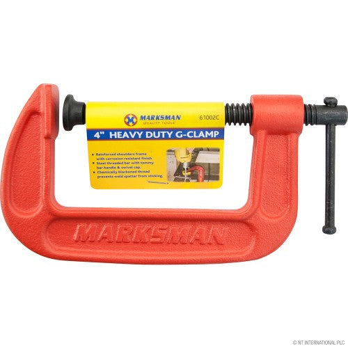 4" Heavy Duty G Clamp - Red