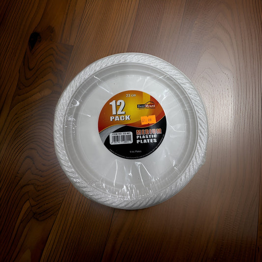 Pack12 23cm plastic plates