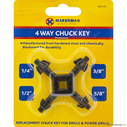 4 Way Service Utility Key - Black