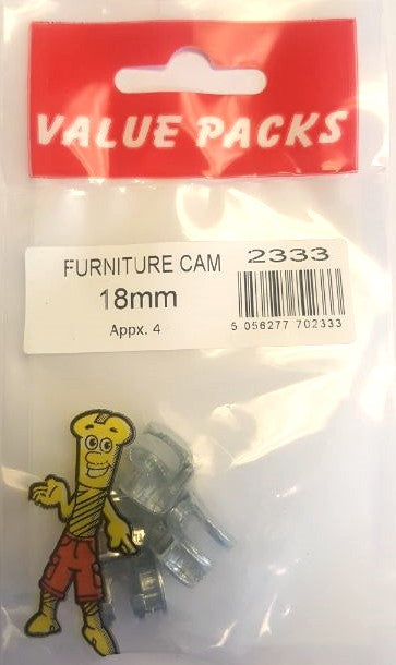 18mm Furniture Cam Locks - 4/PK (Approx) (2333 - CAM18)