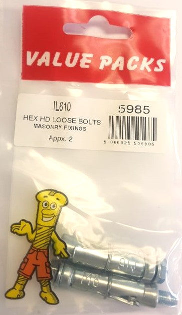 M6 Loose Bolt Hex Head - 2/PK (Approx) (5985 - LB6)