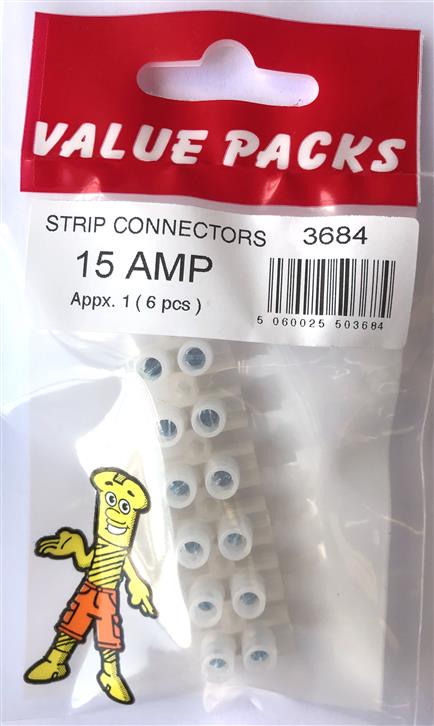 15 Amp 6pcs Strip Connector - 1/PK (Approx) (3684 - SC15)
