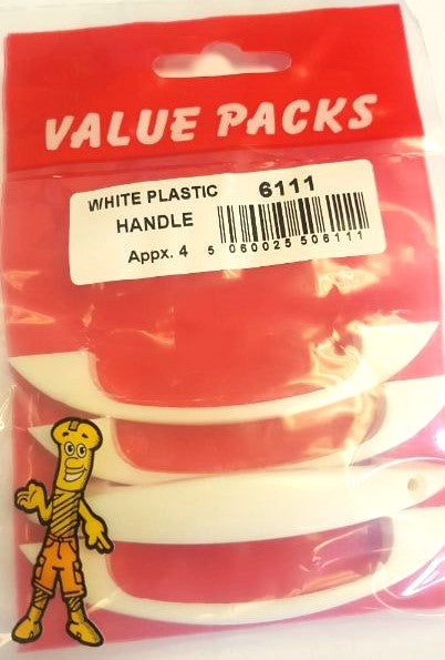 White Plastic Handles - 4/PK (Approx) (6111 - WPH)