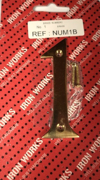 Brass Numeral - 1 (75mm) (NUM1B)