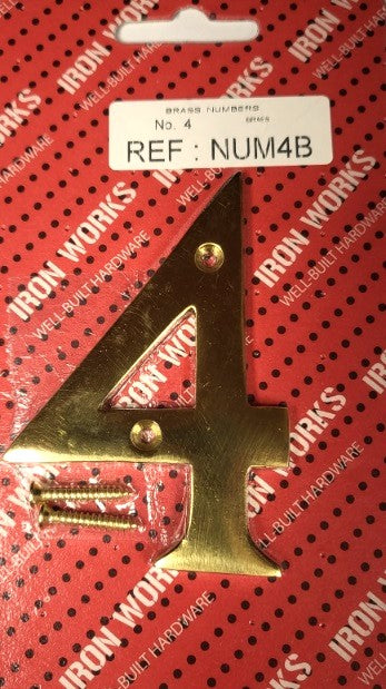 Brass Numeral - 4 (75mm) (NUM4B)
