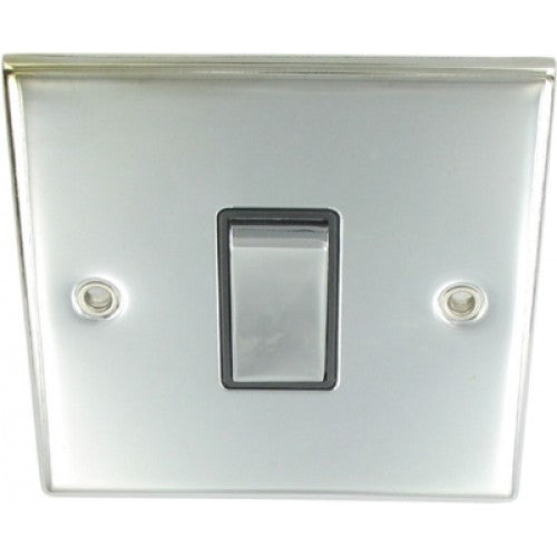 10A 1-G 2-W SWITCH POLISHED CHROME BLACK INSERTS (8162 - R21CRSB)
