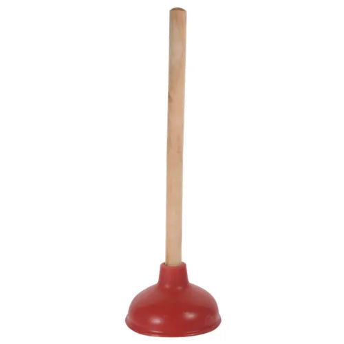 Large Rubber Plunger Heavy Duty with Long Wooden Stick Soft and Strong Grip Dia-14.5 X H-50 CM