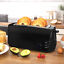 Kitchen Perfected Long Slot 4 Slice Toaster Black