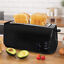 Kitchen Perfected Long Slot 4 Slice Toaster Black