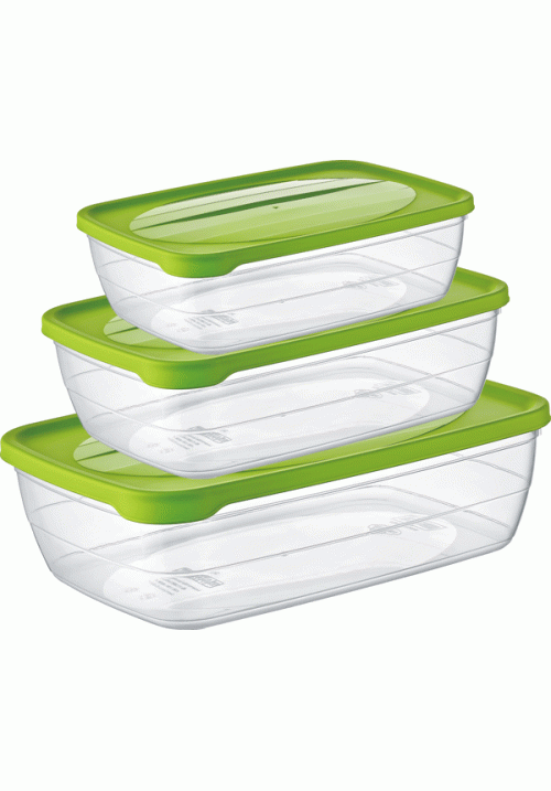 HOBBY 3 PC TREND RECTANGULAR FOOD SAVER - 0.3 - 0.6 - 1.2 LT