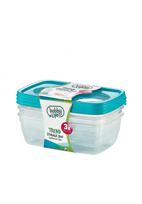 OBBY 3PC TREND RECTANGULAR FOOD SAVER - 1.2 LT