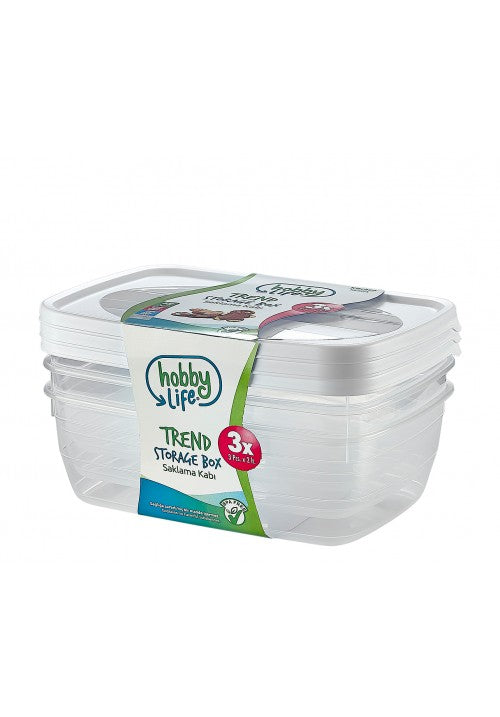 HOBBY 3PC TREND RECTANGULAR FOOD SAVER - 2 LT