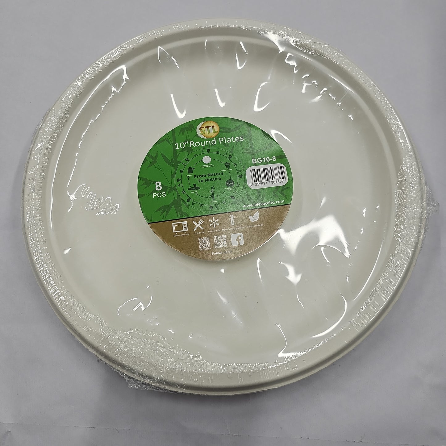 10" Round Plates Pack-8 Bagasse