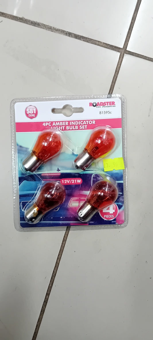 4 pc Amber indicater Light bulb set