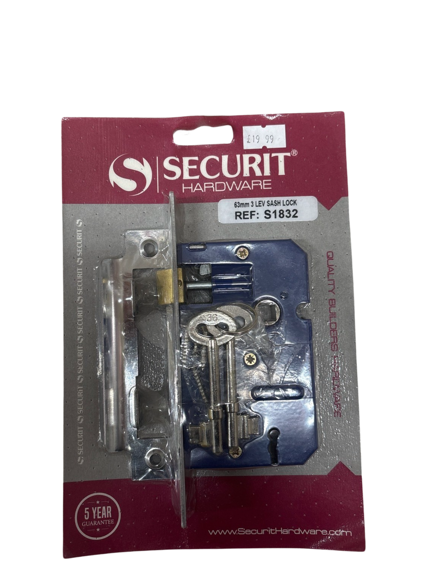 63mm 3LEV sash lock