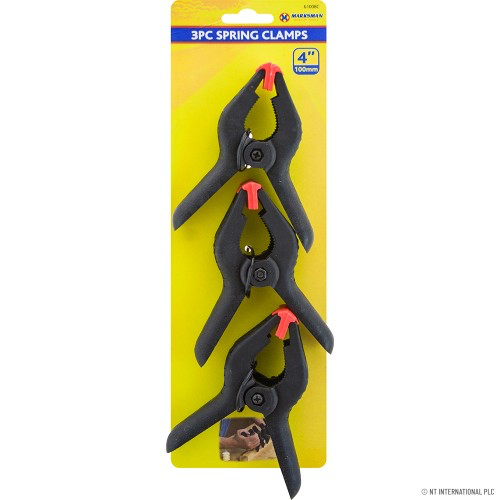 3pc 4" Spring Clamps Set - Black