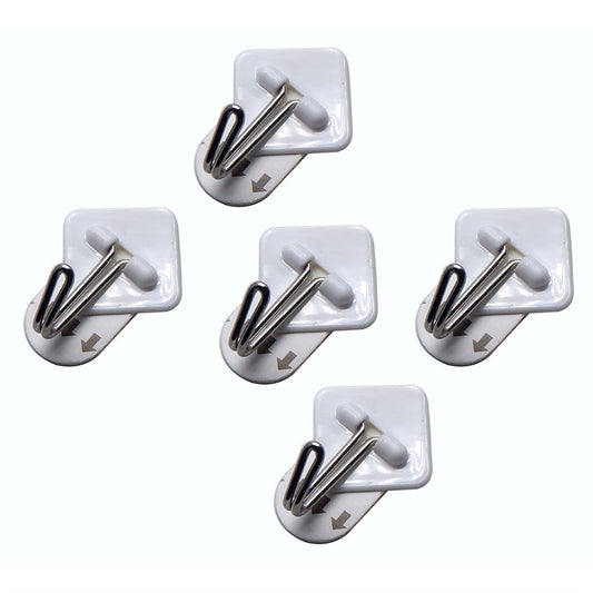 5 Piece small, removable self-adhesive metal hook set (3.4cm x 3.4cm)