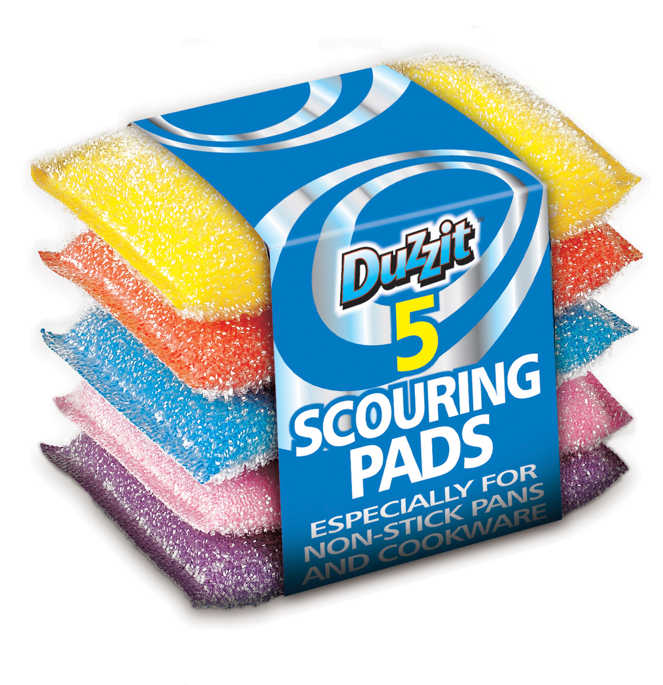 5 Pack Mixed Colours Scouring Pad