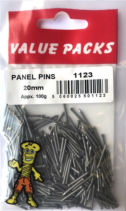20mm Panel Pins - 100g/PK (Approx) (1123 - NP20)