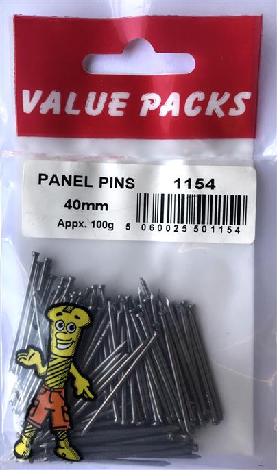 40mm Panel Pins - 100g/PK (Approx) (1154 - NP40)