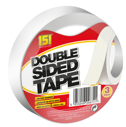 Double Sided Tape 3pk 8mx24mmx0.15mm