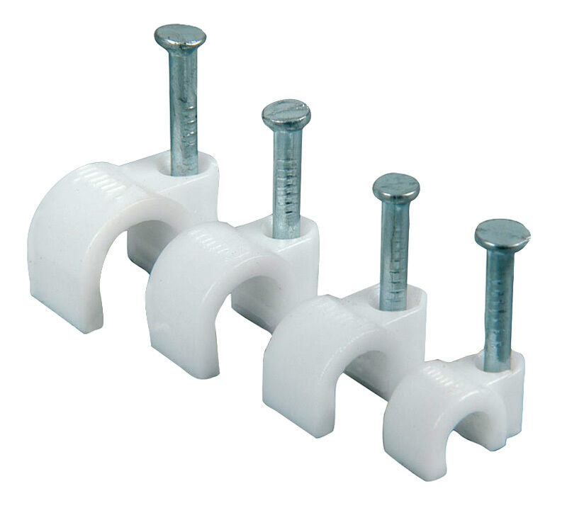 Securlec Cable Clips Round Pack 20 6mm - White