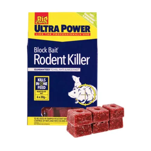 The Big Cheese Ultra Power Block Bait Rat Killer² Station Refills 6 x 20g blocks